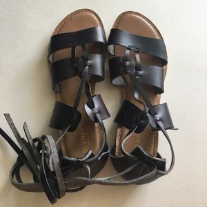 Black Lace Up Gladiator Sandals Size 7
